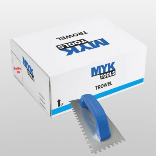 MYK Laticrete Notch Trowel for Tile Adhesive Spreading – Aravind Enterprises Bangalore